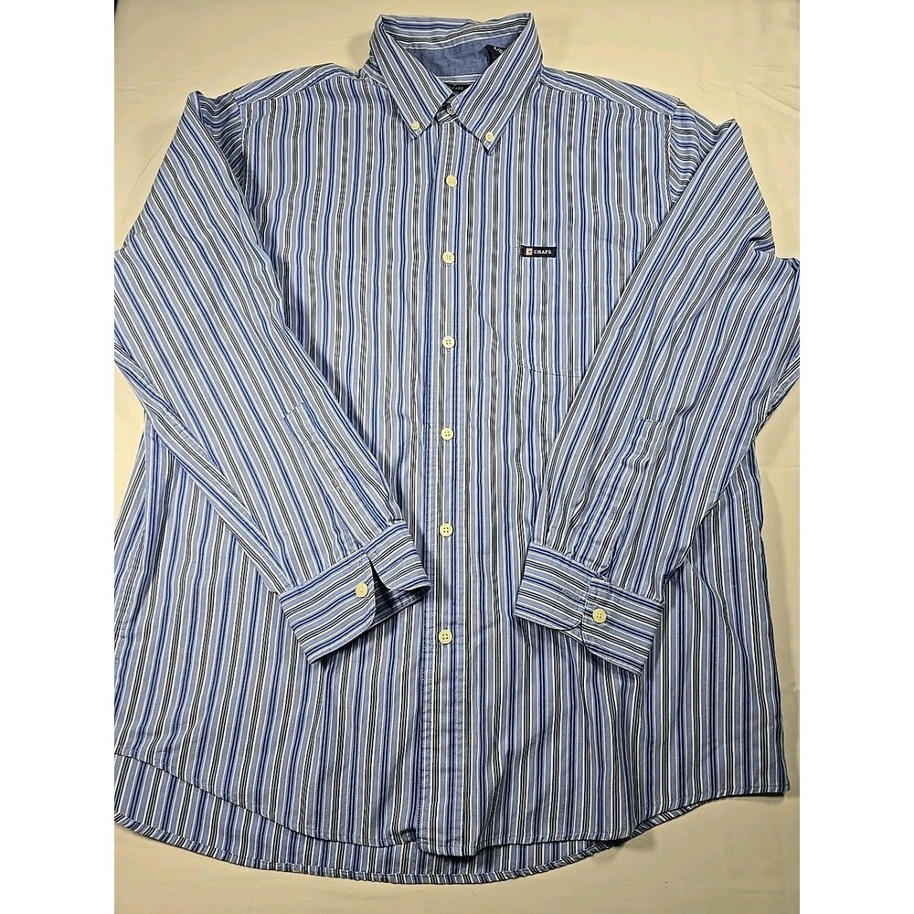 Chaps Ralph Lauren Stripe Button Down Shirt‎ L Preppy Old Money Men's